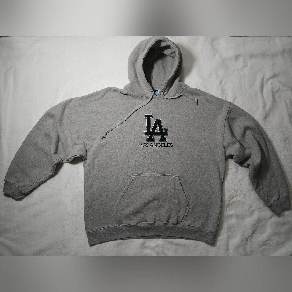 Gray LA Los Angeles Logo Hoodie Size 2XL